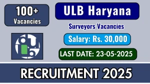 ULB Haryana Surveyors Recruitment 2025 - Apply Online for 110 Posts ULB Haryana Surveyors Recruitment 2025 - Apply Online for 110 Posts