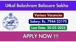 Utkal Balashram Balasore Sakha Recruitment 2025 - Apply Offline for 18 Cook, House Keeper and More Posts Utkal Balashram Balasore Sakha Recruitment 2025 - Apply Offline for 18 Cook, House Keeper and More Posts