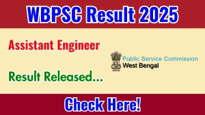 WBPSC Assistant Engineer Result 2025 Out at psc.wb.gov.in, Direct Link to Download Result PDF Here WBPSC Assistant Engineer Result 2025 Out at psc.wb.gov.in, Direct Link to Download Result PDF Here