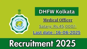 West Bengal Job Vacancy: DHFW Kolkata Medical Officer Recruitment 2025 - Apply Offline