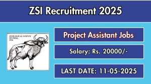 ZSI Project Assistant Recruitment 2025 - Apply Offline for 01 Posts ZSI Project Assistant Recruitment 2025 - Apply Offline for 01 Posts