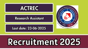 ACTREC Research Assistant Recruitment 2025 - Apply Offline