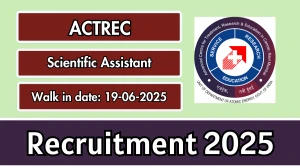 ACTREC Scientific Assistant Recruitment 2025 – Walk in for 01 Posts