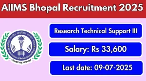 AIIMS Bhopal Research Technical Support III Recruitment 2025 - Apply Offline