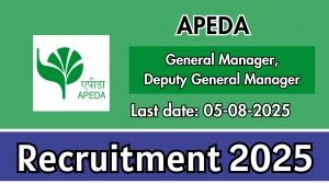 APEDA Recruitment 2025 - Apply Offline for 05 General Manager, Deputy General Manager Posts