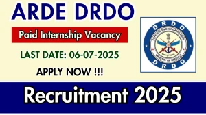 ARDE DRDO Paid Internship Recruitment 2025 - Apply Offline for 40 Posts ARDE DRDO Paid Internship Recruitment 2025 - Apply Offline for 40 Posts