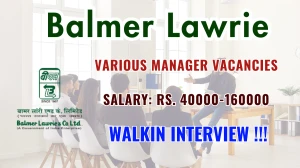 Balmer Lawrie Recruitment 2025 – Walk in for 03 Deputy Manager, Assistant Manager Posts Balmer Lawrie Recruitment 2025 – Walk in for 03 Deputy Manager, Assistant Manager Posts