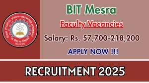 BIT Mesra Faculty Recruitment 2025 - Apply Online BIT Mesra Faculty Recruitment 2025 - Apply Online