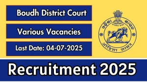 Boudh District Court Recruitment 2025 - Apply Offline for 12 Junior Clerk Cum Copyist, Junior Typist and More Posts