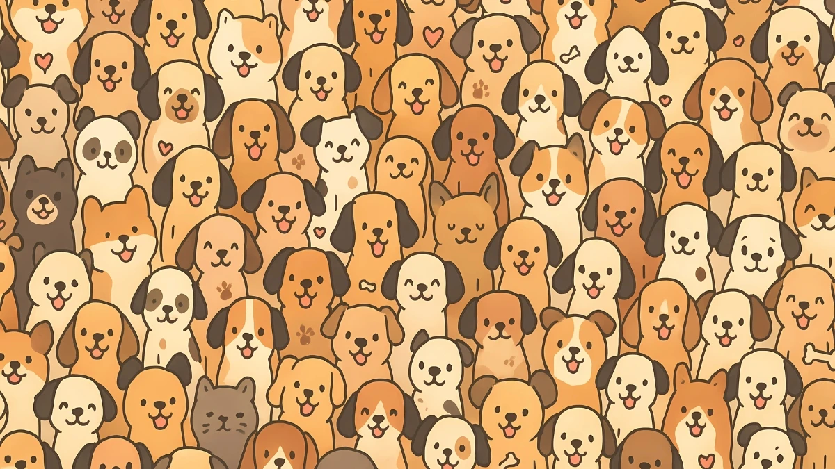 Brain Teaser 5 Secs Challenge: Can You Find the Hidden Cat Among Dogs