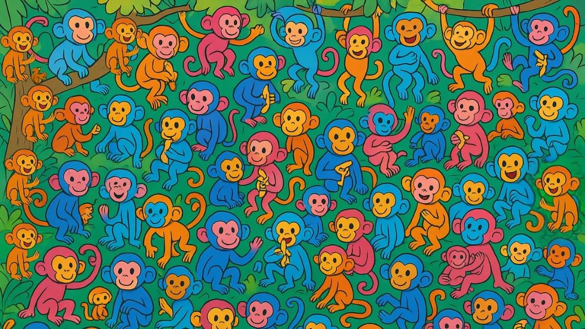Brain Teaser 5 Secs Challenge: Can You Find the Hidden Squirrel Among Monkeys