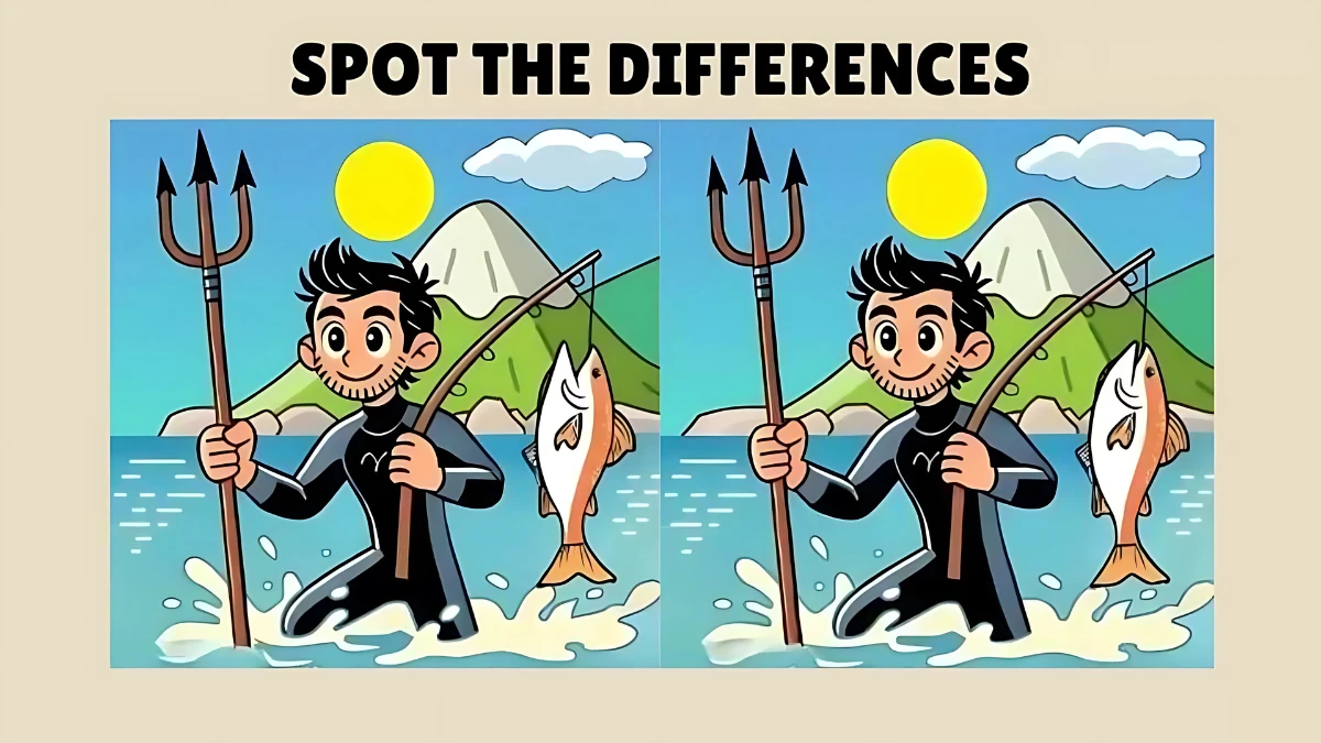 Brain Teaser: Within 15 Seconds Spot the 3 Differences in the Fisherman Pictures