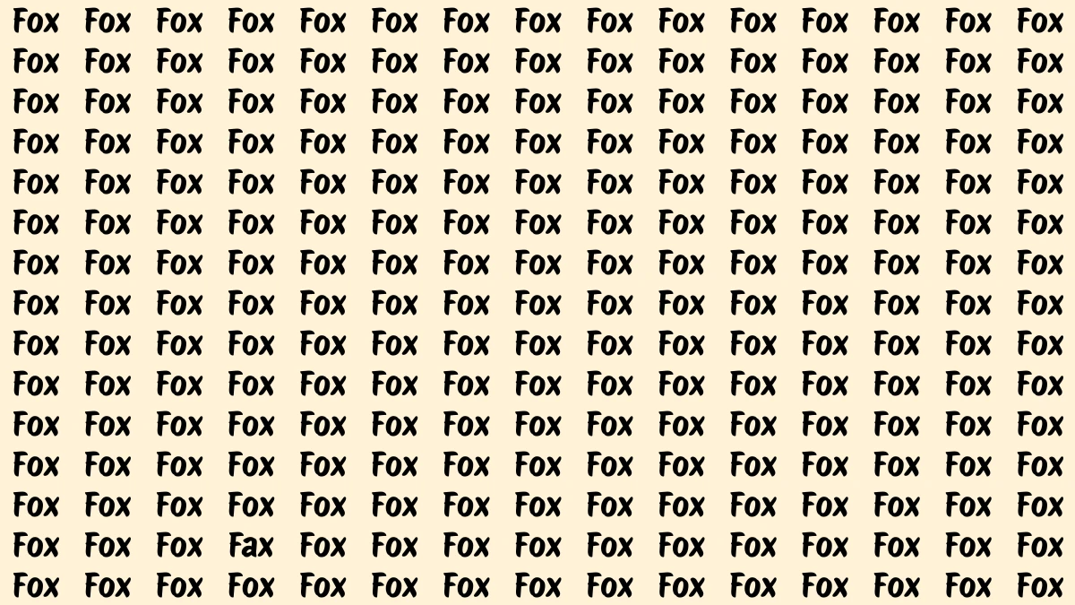 Brain Teaser: Within 5 Seconds Spot The Word Fax among Fox