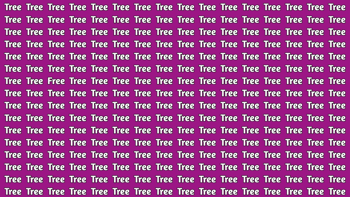 Brain Teaser: Within 5 Seconds Spot The Word Free among Tree