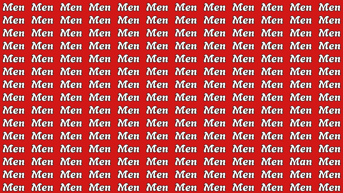 Brain Teaser: Within 5 Seconds Spot The Word Man among Men