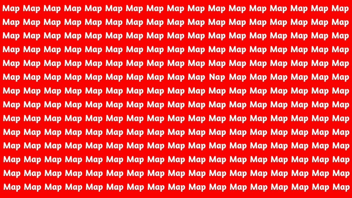 Brain Teaser: Within 5 Seconds Spot The Word Nap among Map