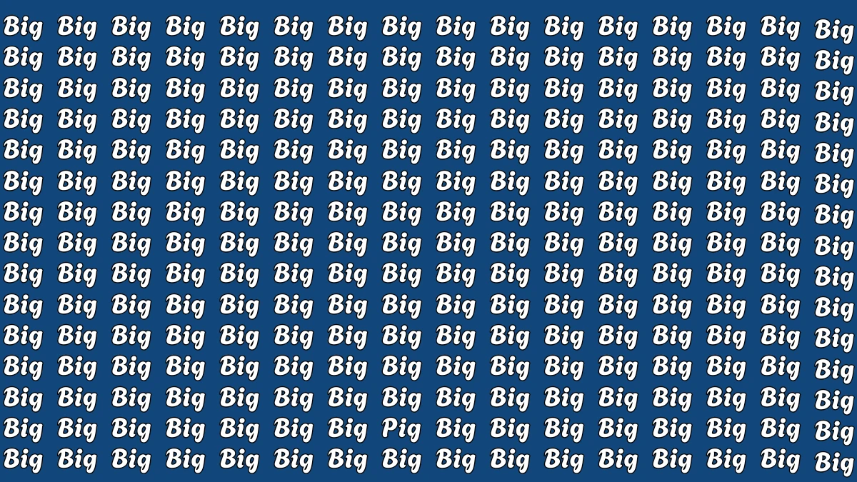 Brain Teaser: Within 5 Seconds Spot The Word Pig among Big