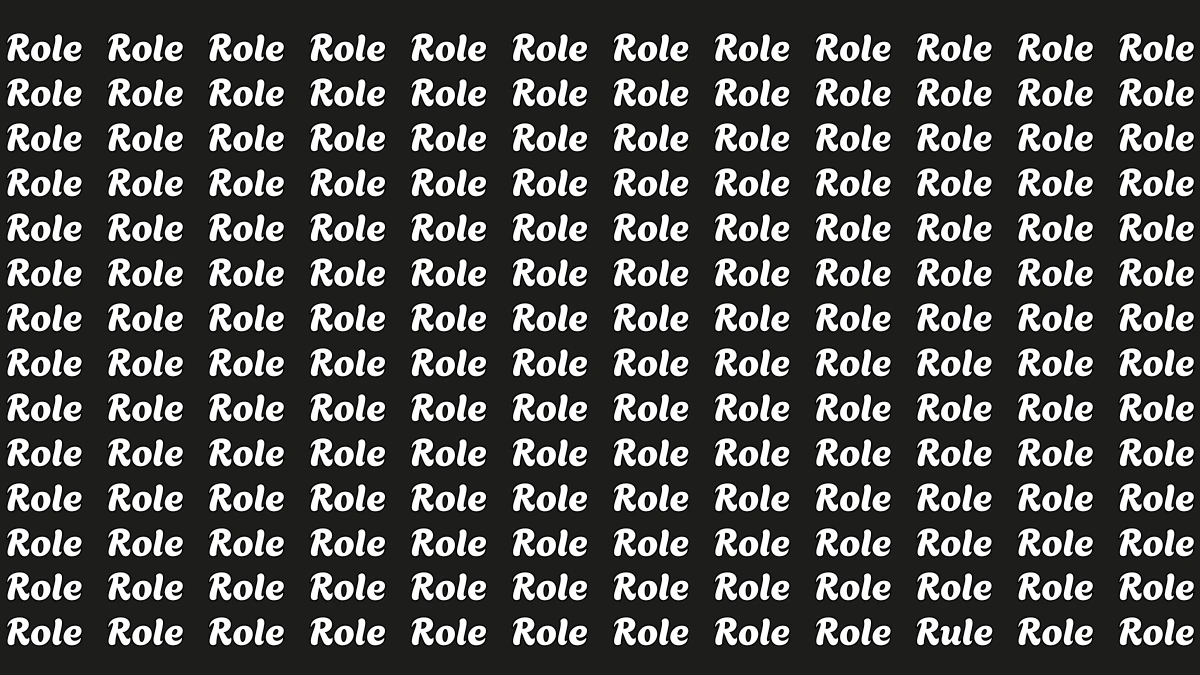 Brain Teaser: Within 5 Seconds Spot The Word Rule among Role