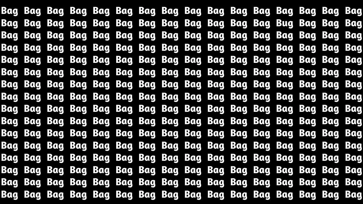 Brain Teaser: Within 6 Seconds Spot The Word Bug among Bag