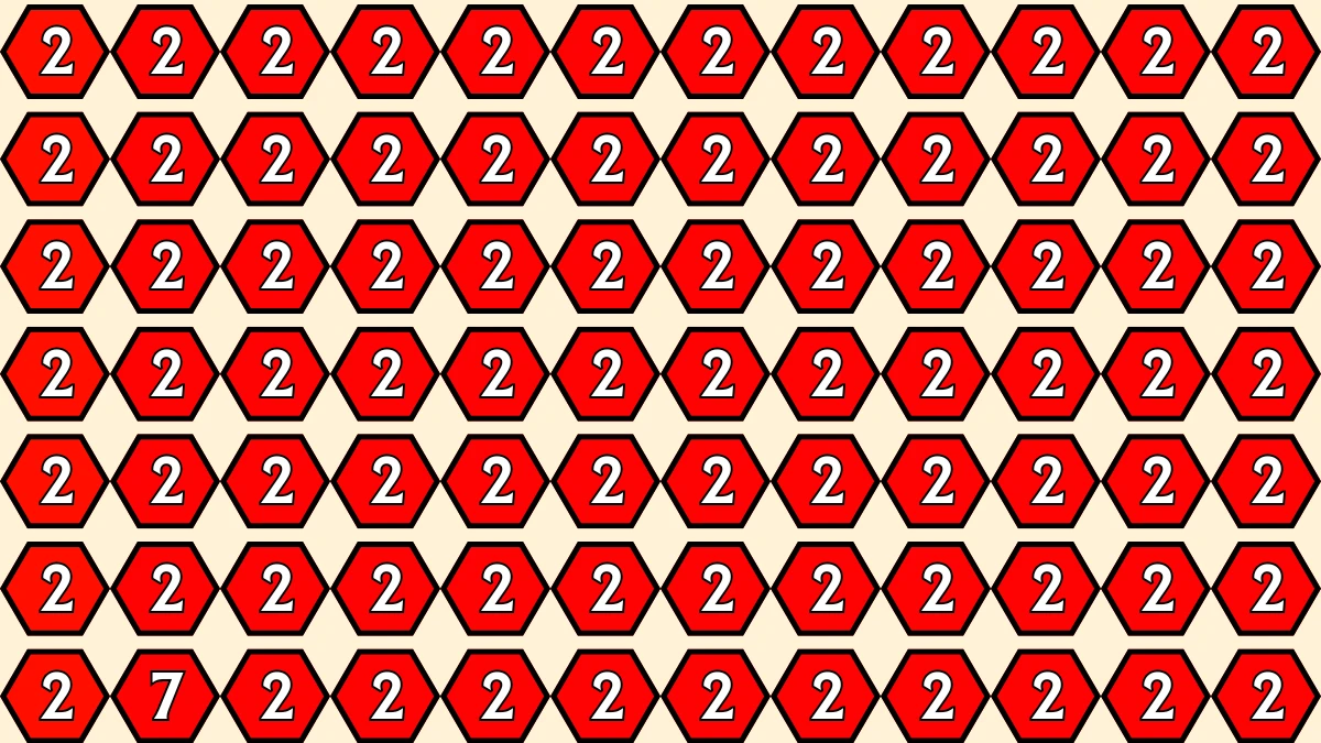 Brain Teaser: Within 7 Seconds Spot The Number 7 among 2