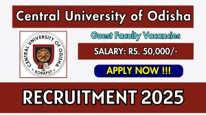 Central University of Odisha Guest Faculty Recruitment 2025 – Walk in