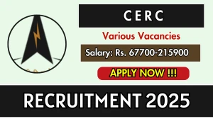 CERC Recruitment 2025 - Apply Offline for 11 Bench Officer, Assistant Chief and More Posts CERC Recruitment 2025 - Apply Offline for 11 Bench Officer, Assistant Chief and More Posts
