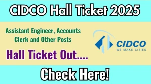 CIDCO Assistant Engineer, Accounts Clerk and Other Posts Hall Ticket 2025 Out cidco.maharashtra.gov.in Get Direct Link Here CIDCO Assistant Engineer, Accounts Clerk and Other Posts Hall Ticket 2025 Out cidco.maharashtra.gov.in Get Direct Link Here