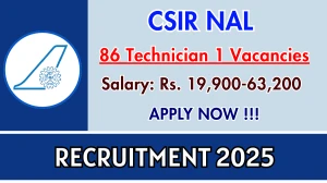 CSIR NAL Technician 1 Recruitment 2025 - Apply Online for 86 Posts CSIR NAL Technician 1 Recruitment 2025 - Apply Online for 86 Posts