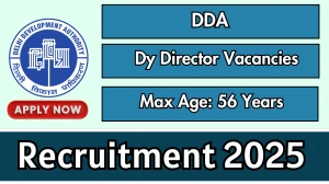 DDA Dy Director Recruitment 2025 - Apply Offline for 02 Posts