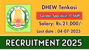 DHEW Tenkasi Recruitment 2025 - Apply Offline for 02 Gender Specilaist, IT Staff Posts