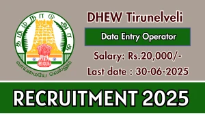DHEW Tirunelveli Data Entry Operator Recruitment 2025 - Apply Offline