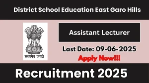 District School Education East Garo Hills Assistant Lecturer Recruitment 2025 - Apply Offline for 07 Posts