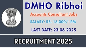 DMHO Ribhoi Accounts Consultant Recruitment 2025 - Apply Offline