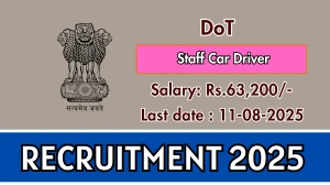DoT Staff Car Driver Recruitment 2025 - Apply Offline for 04 Posts