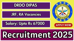 DRDO DIPAS Recruitment 2025 - Apply Offline for 19 Junior Research Fellow, Research Associate Posts