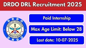 DRDO DRL Paid Internship Recruitment 2025 - Apply Offline