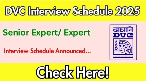 DVC Senior Expert/ Expert Interview Schedule 2025 Released Check Date Details at dvc.gov.in DVC Senior Expert/ Expert Interview Schedule 2025 Released Check Date Details at dvc.gov.in