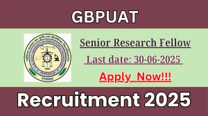 GBPUAT Senior Research Fellow Recruitment 2025 - Apply Offline