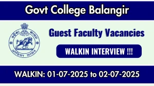 Govt College Balangir Guest Faculty Recruitment 2025 – Walk in Govt College Balangir Guest Faculty Recruitment 2025 – Walk in