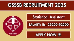 GSSSB Statistical Assistant Recruitment 2025 - Apply Online for 01 Posts GSSSB Statistical Assistant Recruitment 2025 - Apply Online for 01 Posts