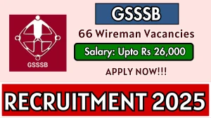 GSSSB Wireman Recruitment 2025 - Apply Online for 66 Posts