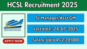HCSL Senior Manager/Assistant General Manager Recruitment 2025 - Apply Online for 01 Posts