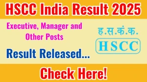 HSCC India Executive, Manager and Other Posts Result 2025 Out at hsccltd.co.in, Direct Link to Download Result PDF Here