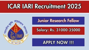 ICAR IARI Junior Research Fellow Recruitment 2025 - Apply Offline for 01 Posts ICAR IARI Junior Research Fellow Recruitment 2025 - Apply Offline for 01 Posts