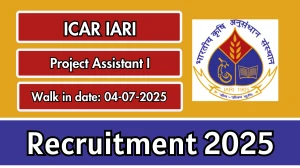 ICAR IARI Project Assistant I Recruitment 2025 – Walk in