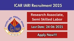 ICAR IARI Recruitment 2025 - Apply Offline for 02 Research Associate, Semi Skilled Labor Posts ICAR IARI Recruitment 2025 - Apply Offline for 02 Research Associate, Semi Skilled Labor Posts