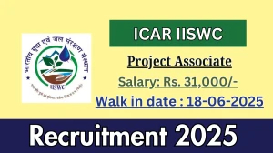 ICAR IISWC Project Associate Recruitment 2025 – Walk in