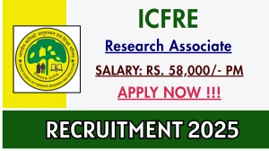 ICFRE Research Associate Recruitment 2025 – Walk in