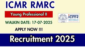 ICMR RMRC Young Professional II Recruitment 2025 – Walk in
