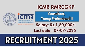 ICMR RMRCGKP Recruitment 2025 - Apply Online for 06 Consultant, Young Professional II Posts